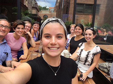 Selfie Taker: Kennedy Wong Background Left: Edward Kennedy, Maria Pomponio, Kate Oksas, Rachel White Background Right: Sarah Ferri, Lucero Cordero, Holly Dow